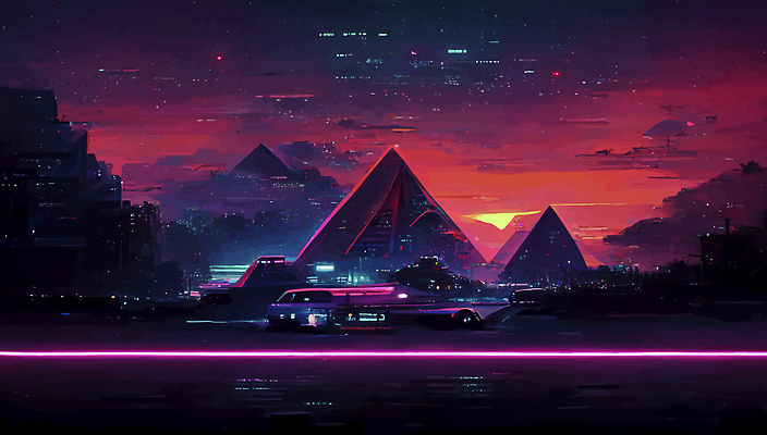 포토 JPG 해외이미지 하늘 추상 사람없음 빛 보라색 네온 사이버펑크 해외202309 해외포토 컬러 무늬 파일형식 SF