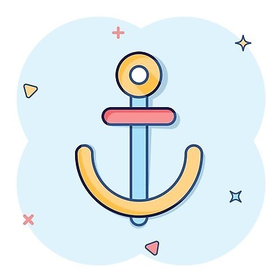 EPS 해외이미지 하늘색 일러스트 사람없음 반짝임 심볼 심플 닻 해외202309 해외일러스트 모션 파란색 파일형식 벡터