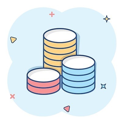 EPS 해외이미지 하늘색 일러스트 사람없음 반짝임 심볼 심플 동전탑 해외202309 해외일러스트 모션 파란색 쌓기 동전 파일형식 벡터