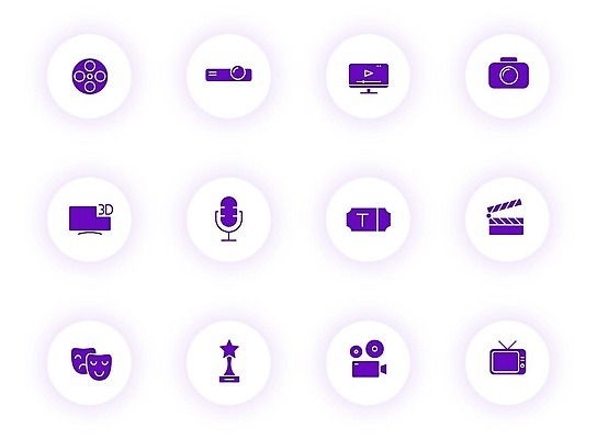 EPS 해외이미지 별 안경 컬러 의자 일러스트 놀이 그림자 미술 빛 픽토그램 3D 카메라 스크린 보라색 텔레비전 웹 확성기 원형 티켓 영화관 극장 필름 심볼 영화 사인 팝콘 실타래 보여주기 동영상 책임자 멀티미디어 얼레 UI 고립 얇은 플레이어 벡터 해외202309 해외일러스트 자연요소 도형 잡화 가구 인터넷 모션 문화예술 전자제품 디지털합성 파일형식