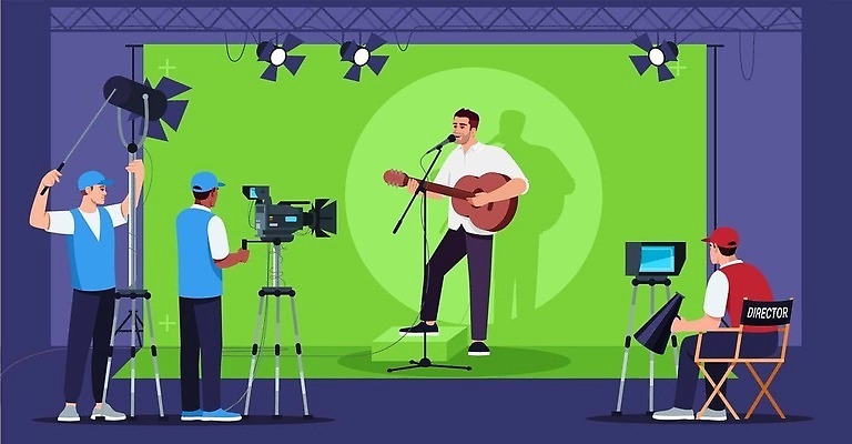 EPS 해외이미지 직업 캐릭터 디자인 남자 산업 음악 컬러 컨셉 일러스트 노래 실내 사람 그래픽 빛 카메라 스크린 텔레비전 장비 기타 램프 플랫 발사 만화 영화관 영화 마이크 상업 다문화 만들기 심플 쇼 동영상 책임자 방법 복잡 추 스타일 벡터 현실 디테일 크로마키 해외202309 해외일러스트 일러캐릭터 음향기기 모션 현악기 문화예술 조명 내부 전자제품 극장 사회이슈 파일형식