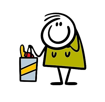 EPS 해외이미지 인물캐릭터 일러스트 식재료 한명 들기 사람 쇼핑 쇼핑백 낙서 심플 해외202309 해외일러스트 일러캐릭터 캐릭터 1 가방 모션 파일형식 벡터