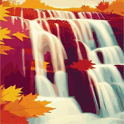 EPS 해외이미지 백그라운드 단풍 일러스트 나뭇잎 사람없음 폭포 해외202309 해외일러스트 잎 자연 파일형식 벡터