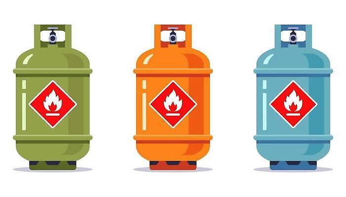 EPS 해외이미지 산업 오렌지 일러스트 불꽃 통 요리 빨간색 초록색 파란색 세트 상점 금속 주방 힘 장비 에너지 액체 플랫 컨테이너 폭발물 수집 탱크 연료 가스 풍선 수납 고립 실린더 압력 압축 철강 벡터 탄소 해외202309 해외일러스트 무기 컬러 과일 재질 불 파일형식