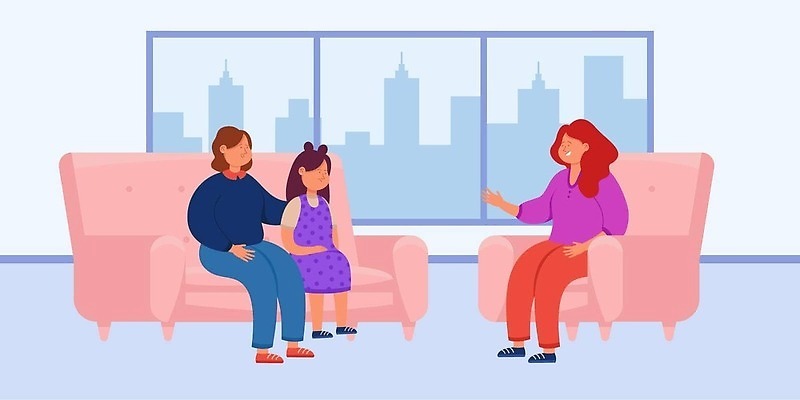 EPS 해외이미지 딸 어린이 일러스트 통신 가족 관계 엄마 건강 대화 사람 앉기 성인 치료 소파 사무실 의사 슬픔 도움 서비스 약속 방문 문제 문제풀이 긴장 테라피 고립 돌봄 정신과 정신과의사 조언 지원 헬프 벡터 심리치료 해외202309 해외일러스트 감정 컨셉 의자 비즈니스 의학 모션 병원 말하기 뷰티 의료진 심리 파일형식 직업 가구 생활용품 오브젝트