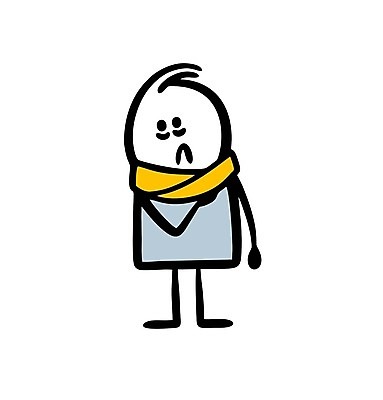 EPS 해외이미지 인물캐릭터 일러스트 피곤 한명 사람 손짓 추위 낙서 심플 해외202309 해외일러스트 일러캐릭터 캐릭터 1 컨셉 모션 파일형식 벡터