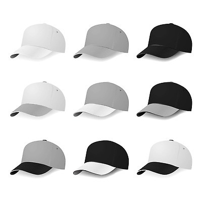 EPS 해외이미지 템플릿 디자인 옷 스포츠 유니폼 일러스트 세트 컬러풀 머리 유행 3D 검은색 공백 회색 야구 흰색 자르기 알림 심볼 오브젝트 땀 패널 고립 캡모자 벡터 현실 비어있는 해외202309 해외일러스트 모자_잡화 컬러 모션 신체부위 구기 디지털합성 파일형식