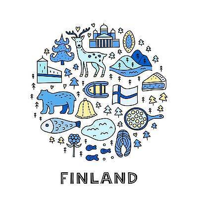 EPS 해외이미지 나무 호수 일러스트 곰 사슴 산 핀란드 어류 사람없음 건물 파란색 파이팅 원형 낙서 가득함 손그림 연어 드로잉 핀란드국기 아기자기 해외202309 해외일러스트 도형 식물 동물 건축물 컬러 컨셉 포유류 모션 북유럽 미술 수중동물 국기 파일형식 벡터