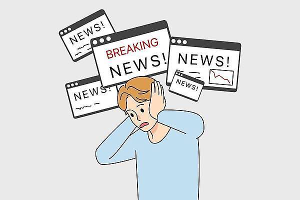 EPS 해외이미지 남자 일러스트 스트레스 피곤 한명 상반신 성인 뉴스 귀막기 외면 인터넷창 성인남자한명만 해외202309 해외일러스트 1 컨셉 인터넷 사람 손짓 남자한명만 성인남자만 파일형식 벡터