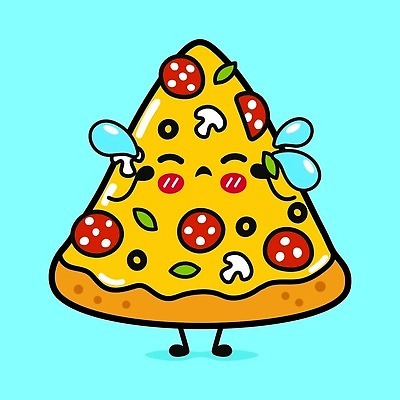 EPS 해외이미지 무료이미지 캐릭터 일러스트 피자 눈물 해외202309 해외일러스트 감정 패스트푸드 서양음식 파일형식 벡터