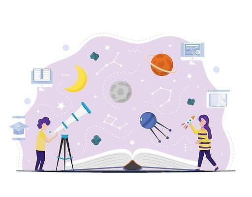 EPS 해외이미지 디자인 응시 과학 백그라운드 일러스트 돋보기 안테나 스터디 태양 우주 망원경 행성 인공위성 탐험 달 관찰 실험실 확대 검색 그림 은하계 점성술 천문학 서명 별빛 발견 혼자 광학 벡터 해외202309 해외일러스트 자연요소 시선 교육 별 통신 모션 실험 빛 학습 파일형식