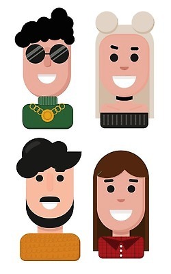 EPS 해외이미지 직업 캐릭터 학생 헤어스타일 디자인 여자 남자 행복 안경 얼굴 일러스트 수염 미소 사람 동양인 소년 10대 세트 금발 머리 유행 검은색 플랫 시원함 이발 인도인 수집 심플 히스패닉 소셜 아바타 스타일 힙스터 벡터 해외202309 해외일러스트 일러캐릭터 외국인 잡화 패션 감정 어린이 컬러 청소년 표정 인종 신체부위 파일형식