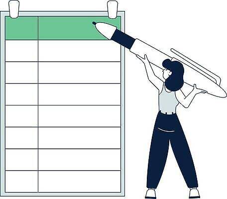 EPS 해외이미지 디자인 여자 백그라운드 일러스트 한명 들기 성인 계획 계획표 체크리스트 성인여자한명만 카피스페이스 투두리스트 해외202309 해외일러스트 1 컨셉 모션 사람 공백 리스트 여자한명만 성인여자만 파일형식 벡터