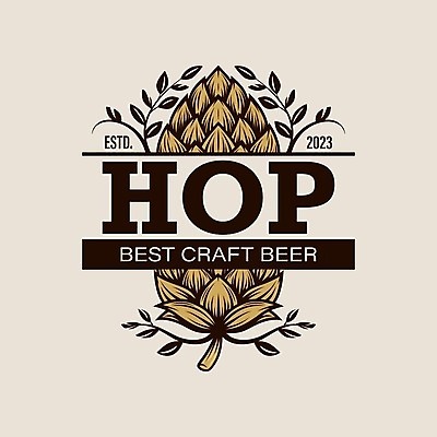 EPS 해외이미지 영어 잎 일러스트 맥주 주류 사람없음 라벨 심볼 홉 해외202309 해외일러스트 식물 문자 음료 프레임 파일형식 벡터