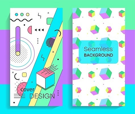 EPS 해외이미지 디자인 배너 포스터 패턴 일러스트 추상 사람없음 그래픽 컬러풀 화려 기하학 멤피스디자인 해외202309 해외일러스트 컬러 컨셉 무늬 파일형식 벡터