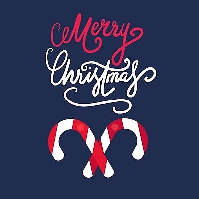 EPS 해외이미지 디자인 영어 크리스마스 일러스트 캘리그라피 타이포그라피 사람없음 빨간색 남색 지팡이사탕 레터링 해외202309 해외일러스트 문자 기념일 컬러 사탕 파일형식 벡터