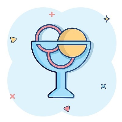 EPS 해외이미지 하늘색 일러스트 아이스크림 사람없음 반짝임 심볼 심플 아이스크림그릇 해외202309 해외일러스트 그릇 모션 디저트 파란색 파일형식 벡터