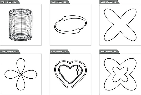 EPS 해외이미지 디자인 꽃 일러스트 추상 사람없음 그래픽 반짝임 세트 검은색 하트 원형 라인아트 원기둥 기하학 해외202309 해외일러스트 모양 도형 식물 선 컬러 무늬 모션 파일형식 벡터