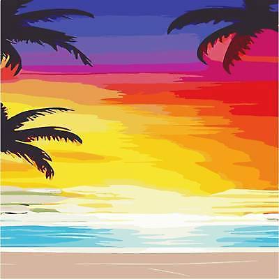 EPS 해외이미지 실루엣 바다 일러스트 하늘 사람없음 야자수 태양 노을 해외202309 해외일러스트 자연요소 나무 촬영기법 파일형식 벡터