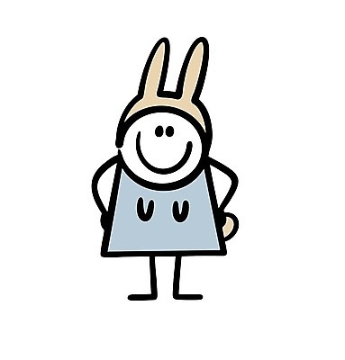 EPS 해외이미지 인물캐릭터 허리손 일러스트 한명 사람 낙서 토끼머리띠 심플 코스프레 해외202309 해외일러스트 일러캐릭터 캐릭터 1 포즈 머리띠 파일형식 벡터