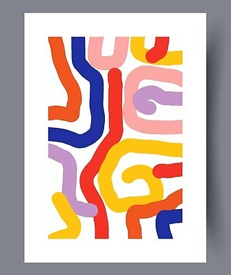 EPS 해외이미지 포스터 곡선 일러스트 추상 미술 사람없음 컬러풀 페인트 그림 기하학 해외202309 해외일러스트 선 컬러 무늬 문화예술 파일형식 벡터