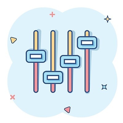 EPS 해외이미지 하늘색 일러스트 사람없음 반짝임 볼륨 심볼 심플 조절 해외202309 해외일러스트 모션 파란색 파일형식 벡터