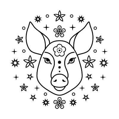 EPS 해외이미지 동물 디자인 계절 꽃 아시아 별 선 컨셉 일러스트 추상 새로움 미술 동양인 그래픽 머리 검은색 축제 중국 흰색 돼지 신비 연도 문신 심볼 사인 천문학 고립 총구 스타일 벡터 해외202309 해외일러스트 자연요소 식물 교육 나라 컬러 무늬 포유류 문화예술 인종 신체부위 파일형식