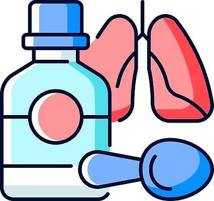 EPS 해외이미지 일러스트 의학 사람없음 약 허파 물약 기침 해외202309 해외일러스트 호흡기관 파일형식 벡터