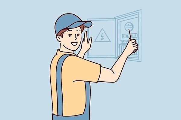 EPS 해외이미지 직업 남자 산업 일러스트 노동자 미소 안전 사람 빛 상자 힘 장비 에너지 과학기술 공구 판넬 기술자 엔지니어 플랫 수리 연결 위험 서비스 펜치 스위치 장인 계량기 유지 공예가 설치 재주꾼 전압 제어 현재 벡터 배선 해외202309 해외일러스트 컨셉 기술 표정 한자 도구 파일형식