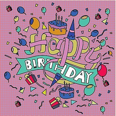 EPS 해외이미지 일러스트 폭죽 타이포그라피 사람없음 선물상자 컬러풀 생일케이크 꽃가루 생일축하 풍선 레터링 해외202309 해외일러스트 문자 컬러 선물 상자 케이크 축하 생일 가루 파일형식 벡터