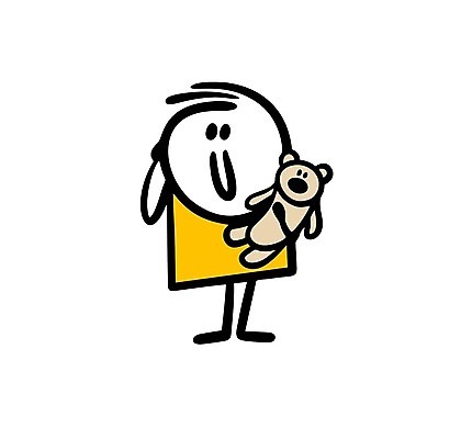 EPS 해외이미지 인물캐릭터 일러스트 한명 들기 사람 손짓 곰인형 낙서 심플 해외202309 해외일러스트 일러캐릭터 캐릭터 1 인형 모션 파일형식 벡터