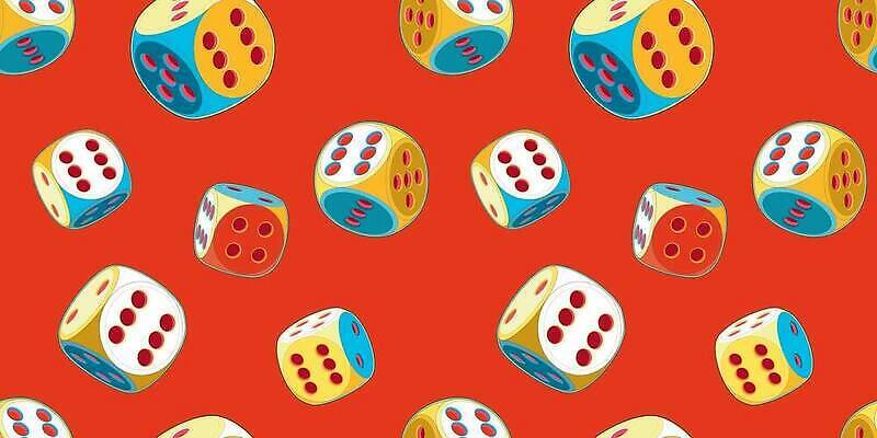 EPS 해외이미지 포스터 백그라운드 패턴 일러스트 벽지 선물 파란색 상자 희망 게임 행운 재산 도박 6 카지노 주사위 팝아트 열정 더블 역할 해외202309 해외일러스트 감정 컬러 컨셉 무늬 놀이 금융 숫자 그림 파일형식 벡터