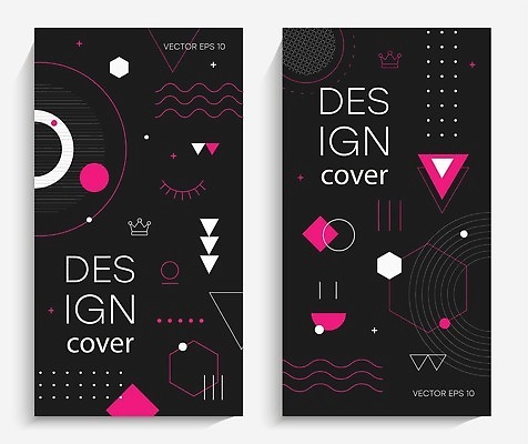 EPS 해외이미지 도형 디자인 배너 선 분홍색 일러스트 사람없음 그래픽 세트 검은색 점 원형 삼각형 기하학 눈모양 멤피스디자인 해외202309 해외일러스트 모양 컬러 무늬 파일형식 벡터