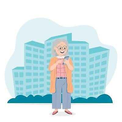 EPS 해외이미지 백인 캐릭터 1 라이프스타일 응시 여자 노년 행복 감정 안경 할머니 인터넷 일러스트 통신 모바일 미소 사람 스마트폰 유행 기쁨 에너지 표현 잡기 자신감 메시지 은퇴 가득함 흥분 온라인 문자메시지 소셜 옛날 스타일 해외202309 해외일러스트 일러캐릭터 서양인 시선 잡화 모션 표정 성인 생활 핸드폰 스마트기기 파일형식 벡터