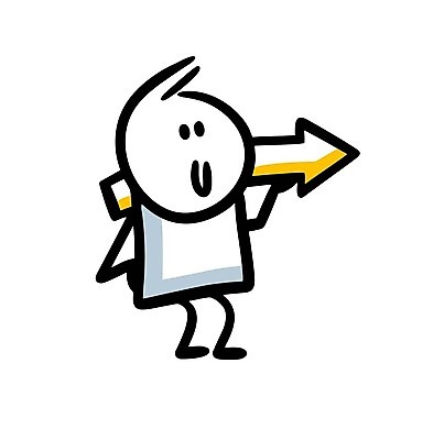 EPS 해외이미지 화살표 인물캐릭터 허리손 일러스트 한명 들기 사람 낙서 방향 심플 해외202309 해외일러스트 일러캐릭터 캐릭터 1 포즈 모션 파일형식 벡터