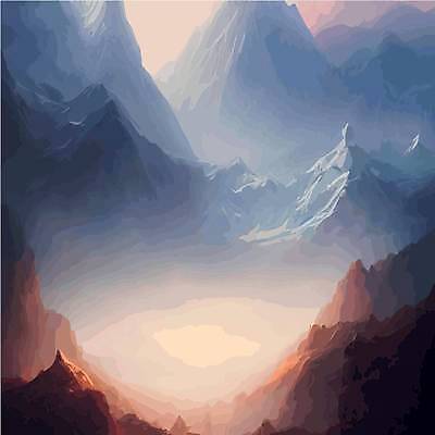 EPS 해외이미지 일러스트 산 사람없음 안개 해외202309 해외일러스트 날씨 파일형식 벡터