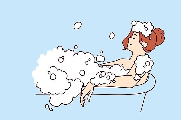 EPS 해외이미지 여자 행복 일러스트 휴식 한명 상반신 성인 스파 목욕 거품목욕 비누거품 위생관리 성인여자한명만 안락 해외202309 해외일러스트 1 감정 컨셉 관리 사람 청결 거품 여자한명만 성인여자만 파일형식 벡터