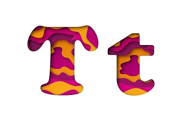 EPS 해외이미지 디자인 알파벳 종이 패턴 일러스트 추상 미술 장식 흰색 자르기 편지 타입 T 고립 수도권 스타일 벡터 해외202309 해외일러스트 영어 컬러 무늬 모션 문화예술 지역 파일형식