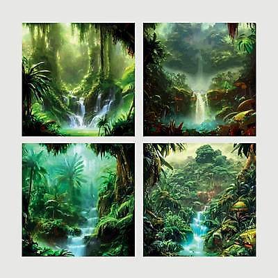 EPS 해외이미지 백그라운드 잎 일러스트 자연 사람없음 초록색 세트 열대우림 해외202309 해외일러스트 식물 컬러 숲 생태계 파일형식 벡터