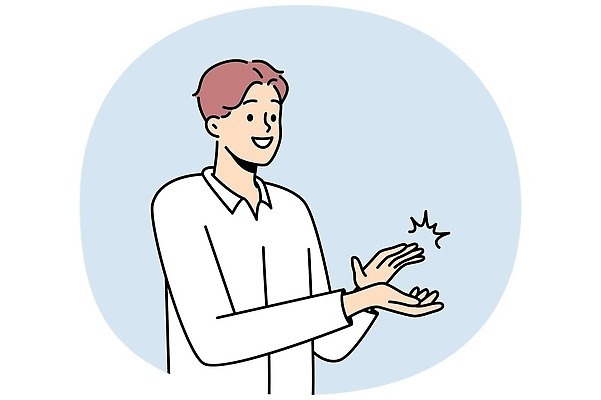 EPS 해외이미지 남자 와이셔츠 일러스트 비즈니스 한명 성인 박수 성인남자한명만 해외202309 해외일러스트 1 셔츠 사람 손짓 남자한명만 성인남자만 파일형식 벡터