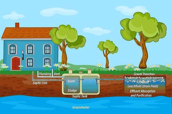 EPS 해외이미지 식물 밭 일러스트 주택 야외 그래픽 치료 물 인포그래픽 대접 네트워크 오염 위생 계획 만화 서비스 파이프 탱크 시스템 수납 지하 낭비 배수구 교외 변기통 설치 폐수 필터 하수 벡터 해외202309 해외일러스트 자연요소 컨셉 농업 의학 건물 환경오염 파일형식