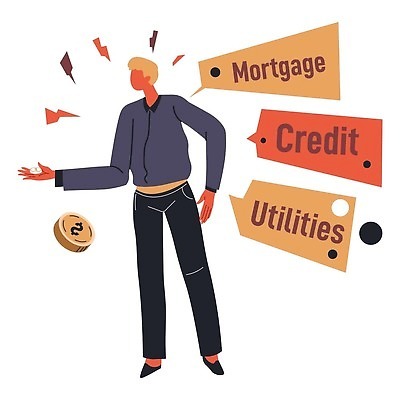 EPS 해외이미지 디자인 남자 돈 일러스트 비즈니스 스트레스 주택 사람 금융 경제 동전 슬픔 재산 플랫 좌절 가난 투자 볼트 문제 회계 계산서 빈털터리 파산 대출 빚 고립 세금 위기 트러블 벡터 해외202309 해외일러스트 감정 컨셉 건물 공구 파일형식