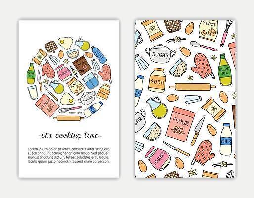 EPS 해외이미지 패턴 일러스트 재료 사람없음 컬러풀 낙서 제빵 해외202309 해외일러스트 컬러 무늬 제과제빵 파일형식 벡터