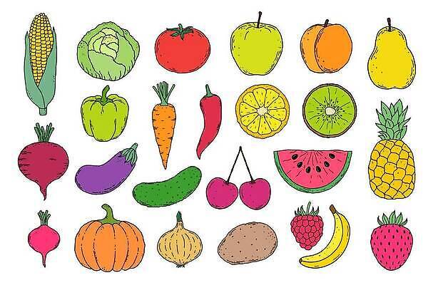 EPS 해외이미지 열매 음식 백그라운드 토마토 채소 오렌지 일러스트 고추 딸기 가지 양파 오이 수박 감자 바나나 키위 옥수수 농작물 세트 당근 수확 흰색 신선 체리 낙서 사과 수집 레몬 파인애플 유기농 양배추 산딸기 복숭아 손그림 후추 자두 내추럴 고립 비트 살구 숙성 엘리먼트 채식주의자 총각무 벡터 해외202309 해외일러스트 식물 웰빙 컬러 농업 과일 곡류 뿌리채소 무 향신료 열대과일 채식 파일형식