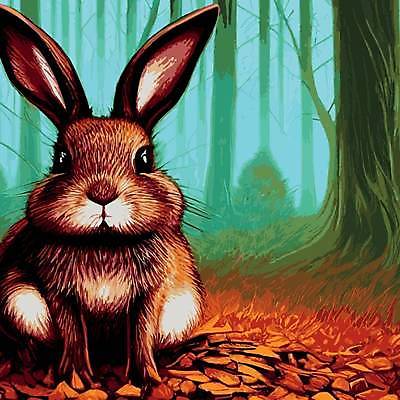 EPS 해외이미지 나무 야생동물 일러스트 사람없음 토끼 숲 해외202309 해외일러스트 식물 동물 포유류 반려동물 파일형식 벡터