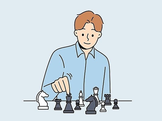 EPS 해외이미지 남자 와이셔츠 일러스트 비즈니스 한명 성인 잡기 체스 성인남자한명만 해외202309 해외일러스트 1 셔츠 모션 놀이 사람 남자한명만 성인남자만 파일형식 벡터