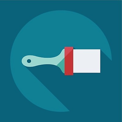 EPS 해외이미지 일러스트 사람없음 페인트 심볼 페인트붓 해외202309 해외일러스트 붓 파일형식 벡터