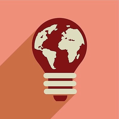 EPS 해외이미지 지구 일러스트 전구 사람없음 플랫 심볼 해외202309 해외일러스트 파일형식 벡터