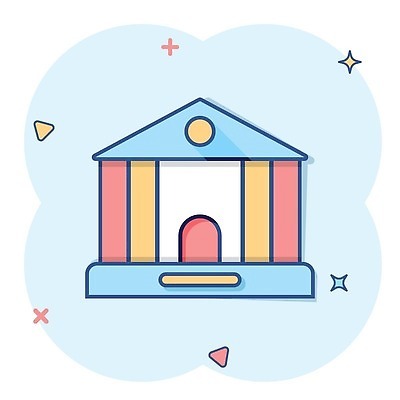 EPS 해외이미지 건축물 일러스트 사람없음 파란색 심볼 심플 코믹 해외202309 해외일러스트 건축 컬러 파일형식 벡터