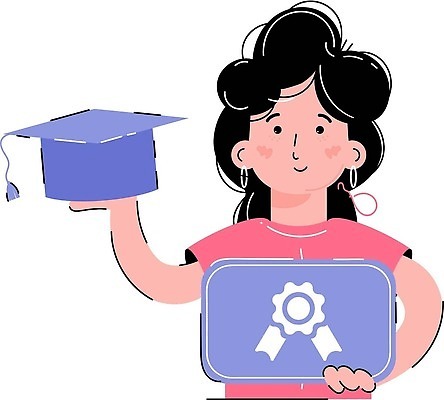 EPS 해외이미지 여자 교육 일러스트 학사모 졸업 한명 들기 상반신 성인 학습 졸업장 스마트 성인여자한명만 해외202309 해외일러스트 모자_잡화 1 컨셉 모션 사람 여자한명만 성인여자만 파일형식 벡터